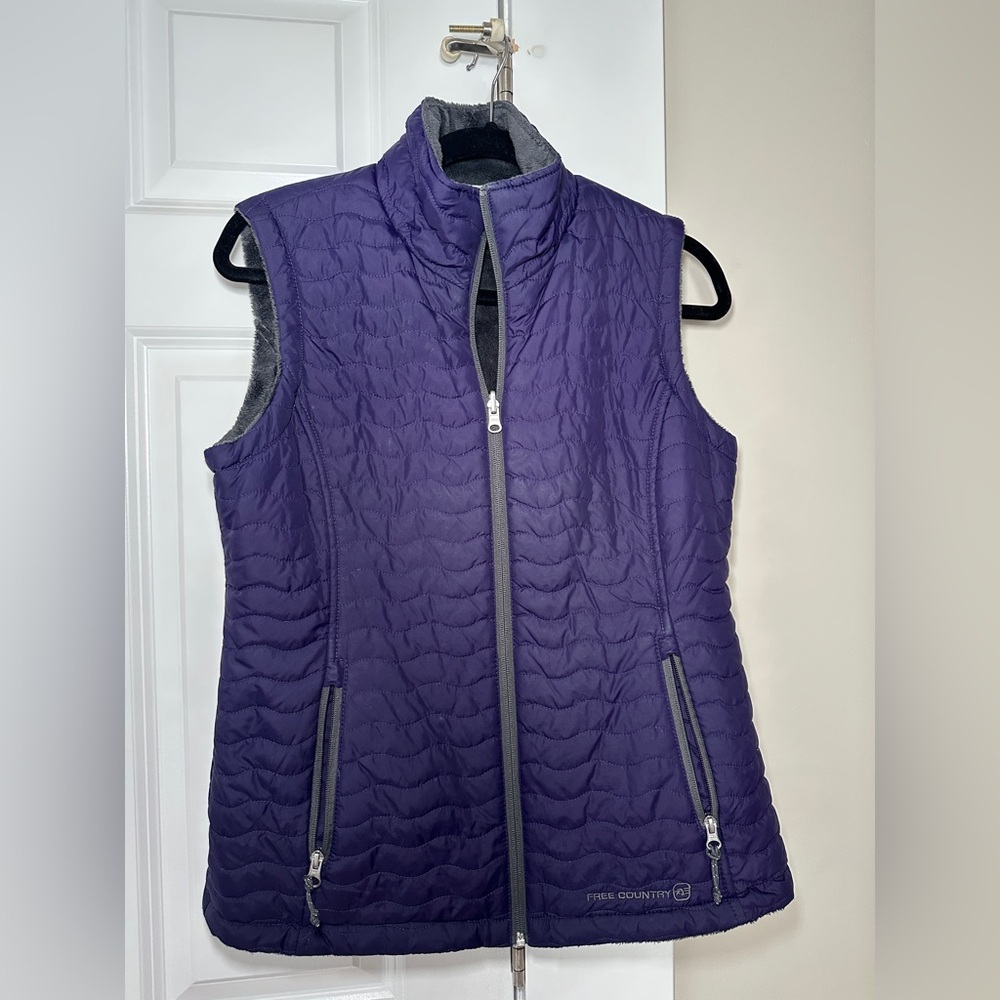 Free Country Reversible Purple Quilted Vest Small